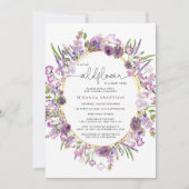 Invitation Baby shower Fleur sauvage violet (Devant)