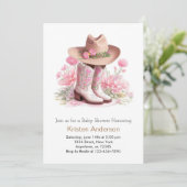 Invitation Baby shower Fleur sauvage Western Watercolor (Debout devant)