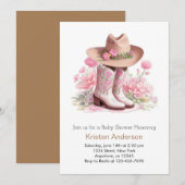 Invitation Baby shower Fleur sauvage Western Watercolor (Devant / Derrière)