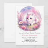 Invitation Baby shower fleur sauvage Woodsy Wolf (Devant / Derrière)