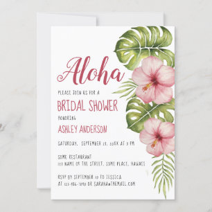 Invitation Baby Shower Fleur Tropicale Hawaïenne Fleurs de Ma
