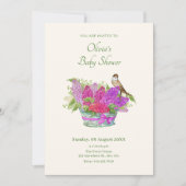 Invitation Baby shower fleuri (Devant)