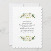 Invitation Baby shower fleuri blanc (Dos)