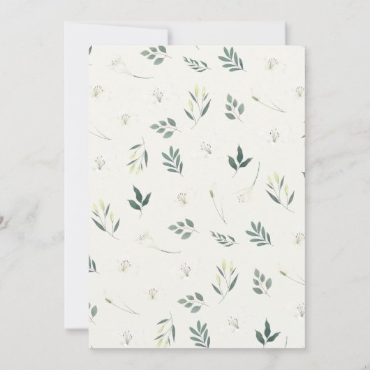 Invitation Baby shower fleuri blanc (Dos)