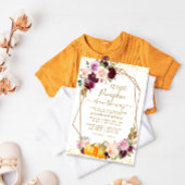 Invitation baby shower fleuri citrouille