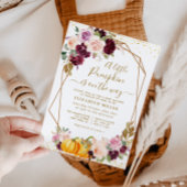 Invitation baby shower fleuri citrouille