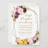 Invitation baby shower fleuri citrouille (Devant)