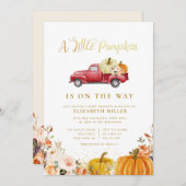 Invitation baby shower fleuri citrouille petit (Devant / Derrière)