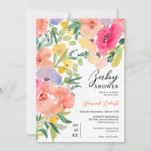 Invitation Baby shower fleuri du jardin boho audacieux (Devant)