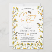 Invitation Baby shower fleuri jaune fleur sauvage de maman à  (Devant)