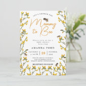 Invitation Baby shower fleuri jaune fleur sauvage de maman à  (Debout devant)