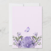 Invitation Baby shower fleuri pourpre (Dos)