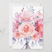 Invitation Baby shower fleuriste rose aquarelle (Dos)