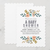 Invitation Baby-Shower Fleurs (Devant / Derrière)