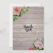 Invitation Baby shower Fleurs Chic Fleurs Bois Rustique Lumiè (Dos)