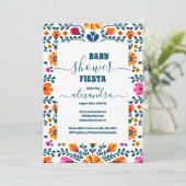 Invitation Baby shower Fleurs de Fiesta Little Senorita (Debout devant)