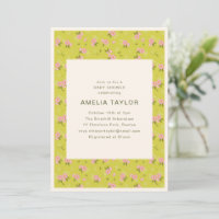 Baby Shower Fleurs de Jardin Vintage Jaune Rose
