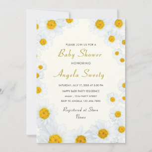 Invitation Baby shower Fleurs de marais