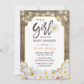 Invitation Baby shower Fleurs de marguerite rustique Pays Fil (Devant)