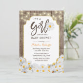 Invitation Baby shower Fleurs de marguerite rustique Pays Fil (Debout devant)