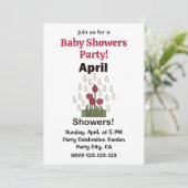 Invitation Baby Shower Fleurs de Pâquerette Averse d'Avril (Debout devant)