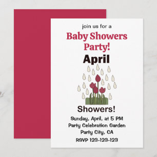 Invitation Baby Shower Fleurs de Pâquerette Averse d'Avril
