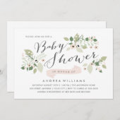 Invitation Baby Shower Fleurs de Prairie (Devant / Derrière)