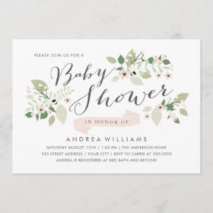 Invitation Baby Shower Fleurs de Prairie