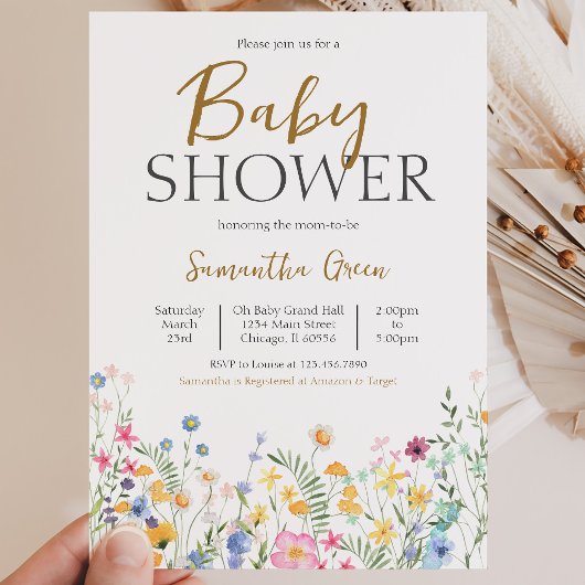Invitation Baby Shower Fleurs de Printemps