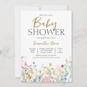 Invitation Baby Shower Fleurs de Printemps (Devant)