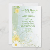 Invitation Baby shower Fleurs de printemps jaunes et blancs (Devant)