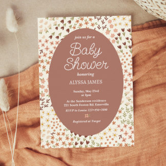 Invitation Baby shower Fleurs douces