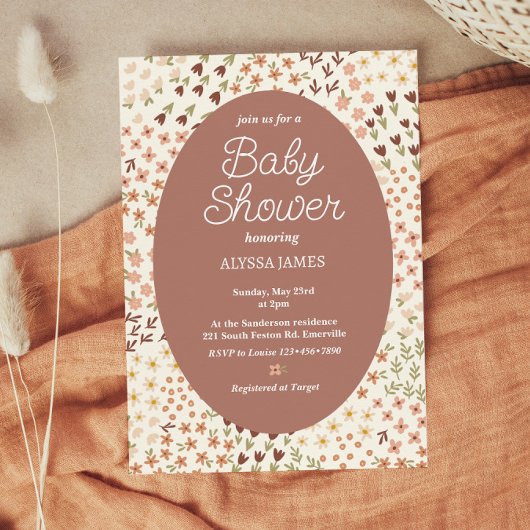 Invitation Baby shower Fleurs douces