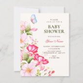 Invitation Baby shower fleurs en fleurs (Devant)