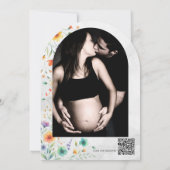 Invitation Baby shower Fleurs Papillon Aquarelle Colorée (Dos)