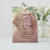 Invitation Baby shower Fleurs photo Brunch Mint Green (Debout devant)