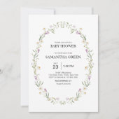 Invitation Baby Shower Fleurs Printanières (Devant)