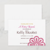 Invitation Baby shower| Fleurs|rose (Devant / Derrière)