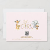 Invitation Baby shower Fleurs Rose Floral (Dos)