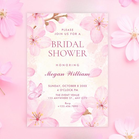 Invitation Baby shower fleurs roses