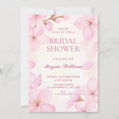 Invitation Baby shower fleurs roses (Devant)
