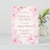 Invitation Baby shower fleurs roses (Debout devant)