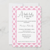 Invitation Baby Shower Fleurs Roses  (Devant)