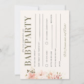 Invitation Baby Shower – Fleurs Roses Baby Shower (Dos)