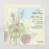 Invitation Baby shower Fleurs sauvages (Devant / Derrière)