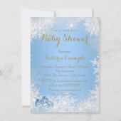 Invitation Baby Shower Flocon de Neige Bleu (Dos)