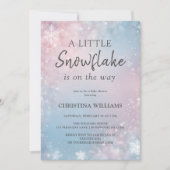 Invitation Baby Shower Flocon de Neige d'Hiver (Devant)