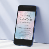 Invitation Baby Shower Flocon de Neige d'Hiver