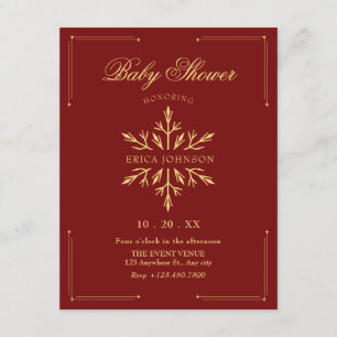 Invitation Baby Shower flocon de Noël
