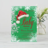 Invitation Baby Shower Flocon de Noël de Noël (Debout devant)